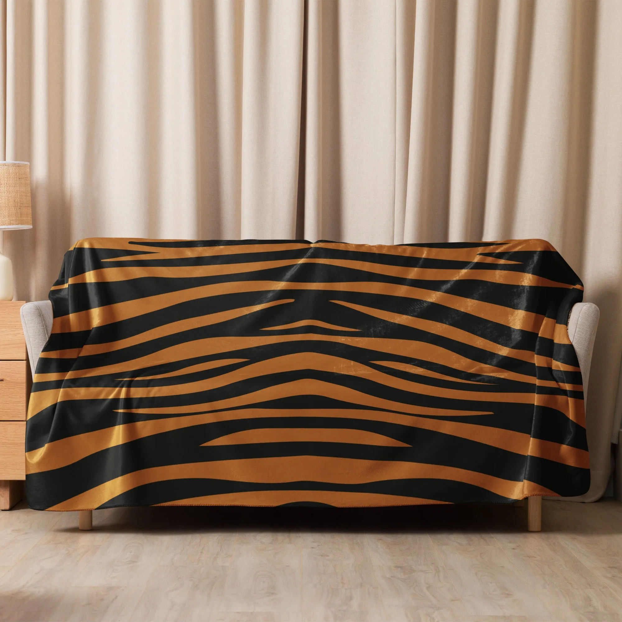 Tiger Print Sherpa blanket lioness-love