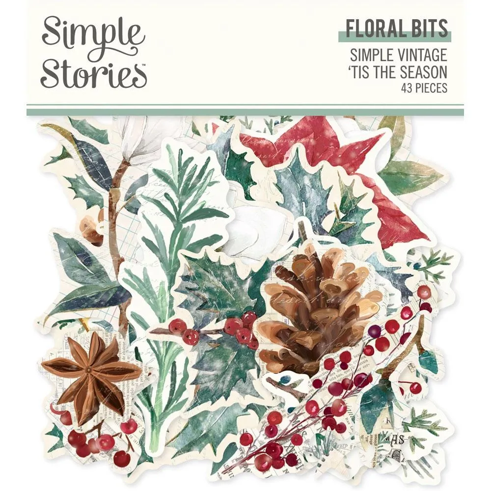 'Tis The Season Bits & Pieces Die-Cuts 43/Pkg Floral