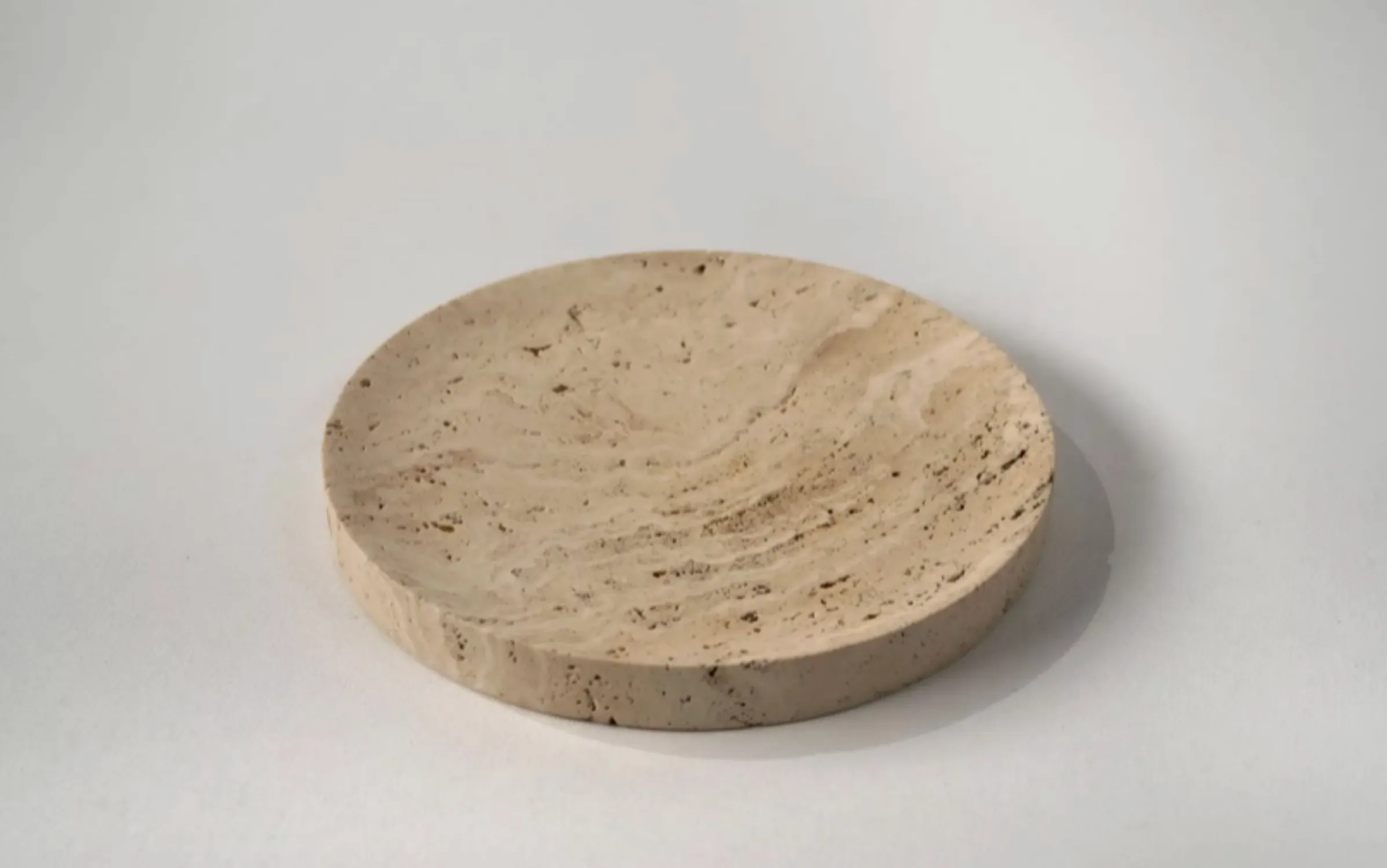 Travertine Marble Round Catchall