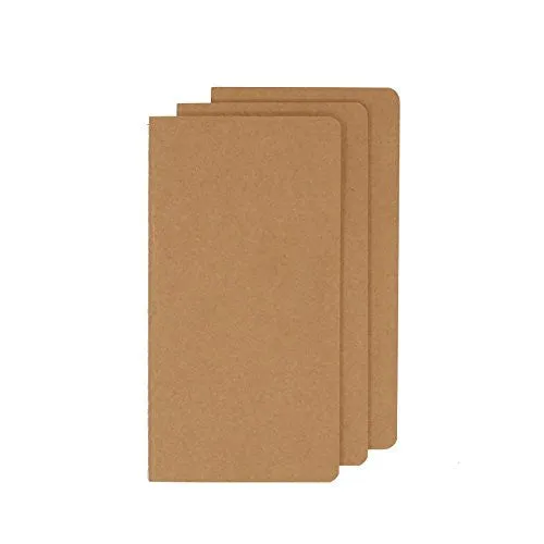 Twone Travel Journal Set With 3 Notebook Journals for Travelers - Kraft Brown Soft Cover - H5 Size - 210 mm x 112 mm - 60 Pages