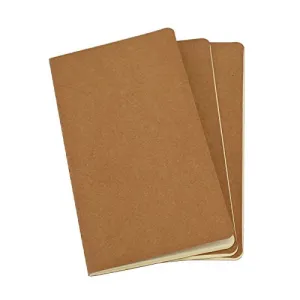 Twone Travel Journal Set With 3 Notebook Journals for Travelers - Kraft Brown Soft Cover - H5 Size - 210 mm x 112 mm - 60 Pages