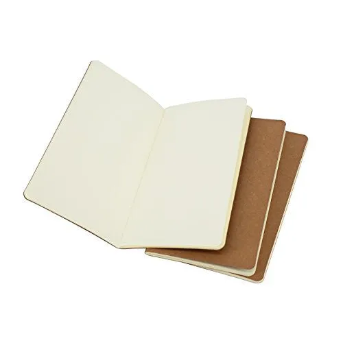 Twone Travel Journal Set With 3 Notebook Journals for Travelers - Kraft Brown Soft Cover - H5 Size - 210 mm x 112 mm - 60 Pages