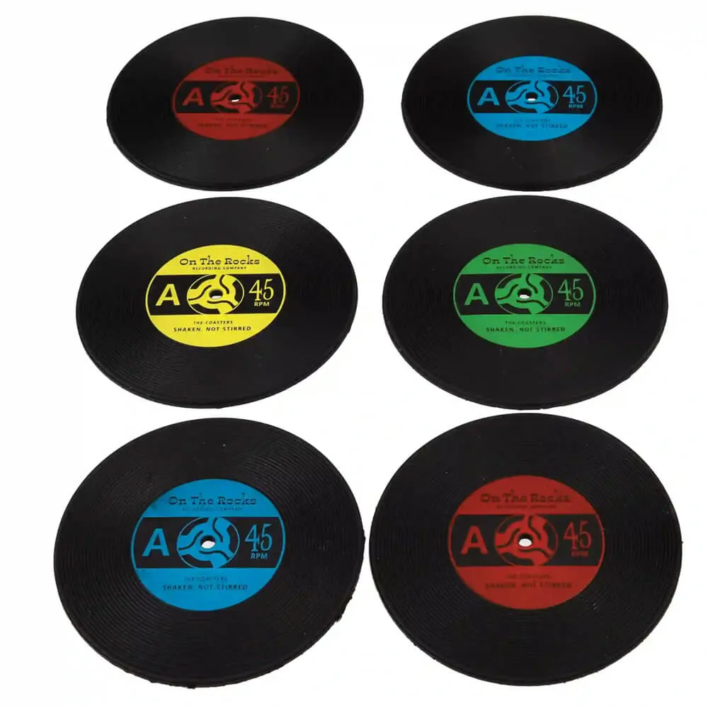 Vinyl Record Silicone Coasters (Set of 6)