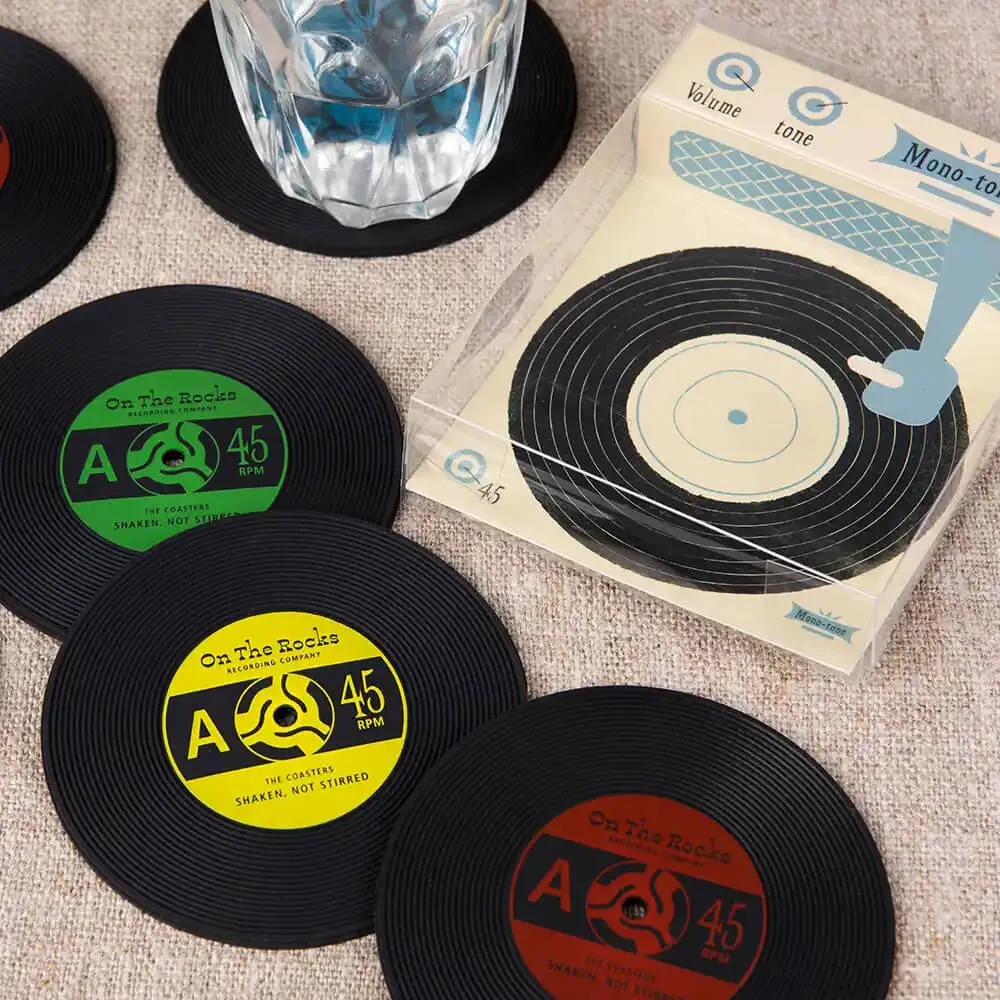 Vinyl Record Silicone Coasters (Set of 6)