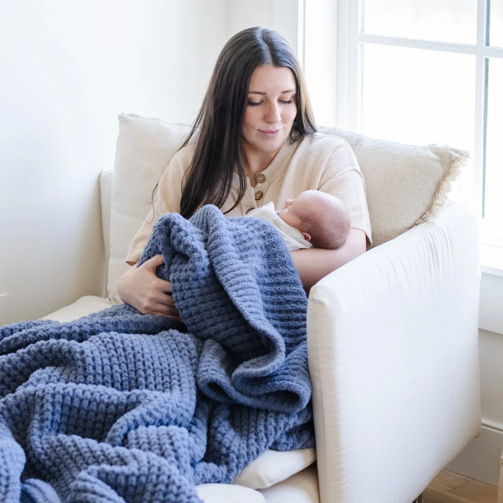 WAFFLE KNIT THROW BLANKETS