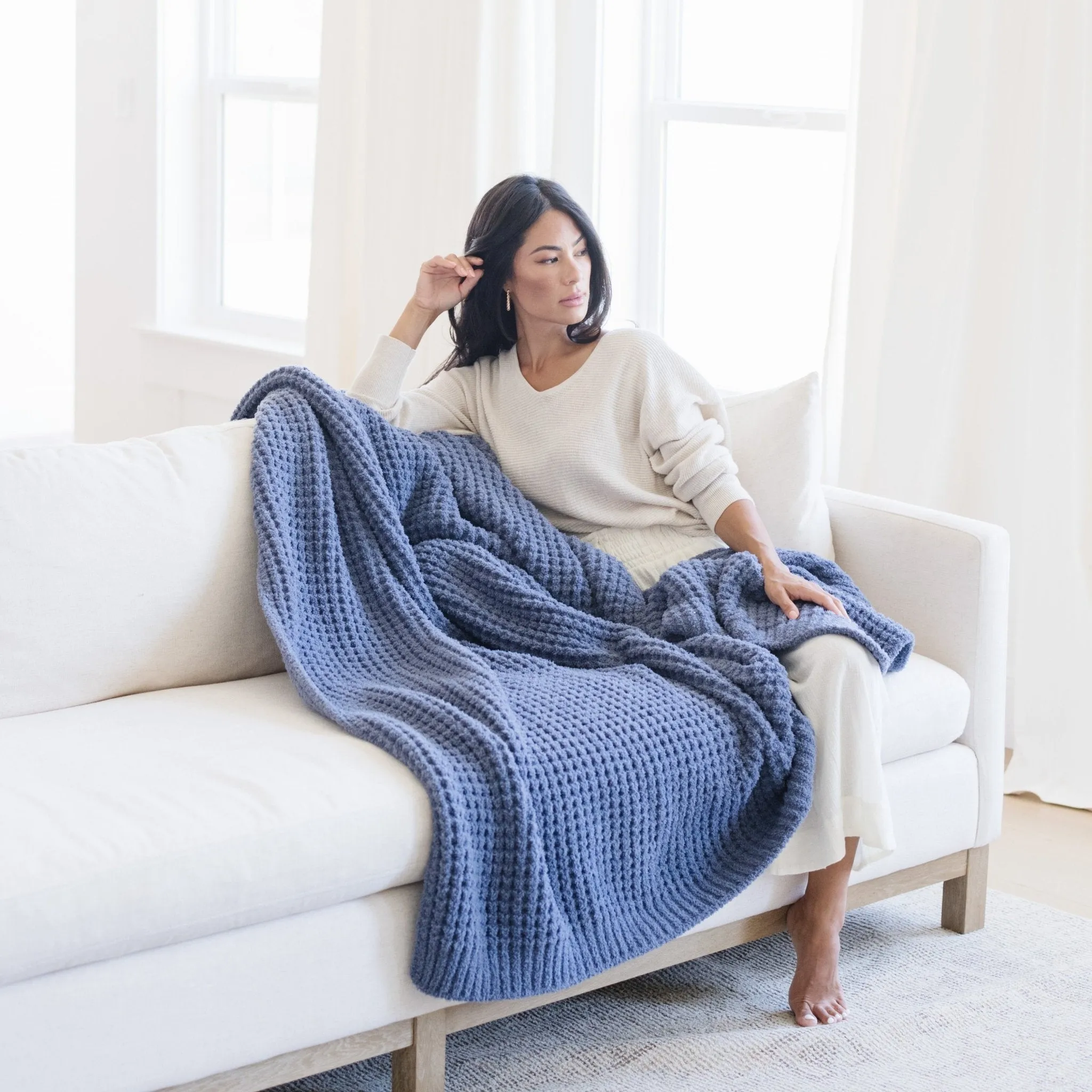 WAFFLE KNIT XL THROW BLANKETS