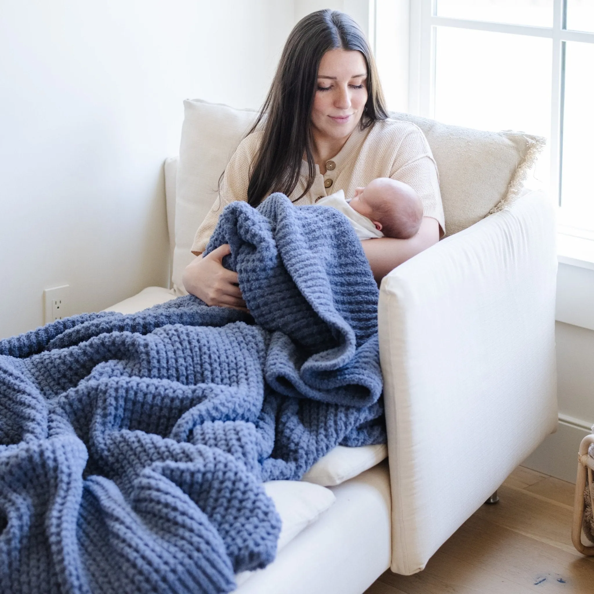 WAFFLE KNIT XL THROW BLANKETS