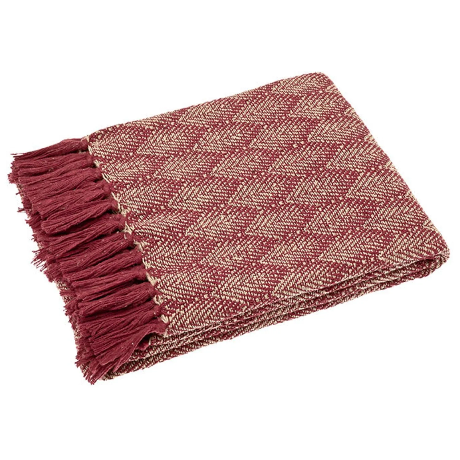 Walton & Co 150cm Recycled Cotton Leaf Throw Mulberry