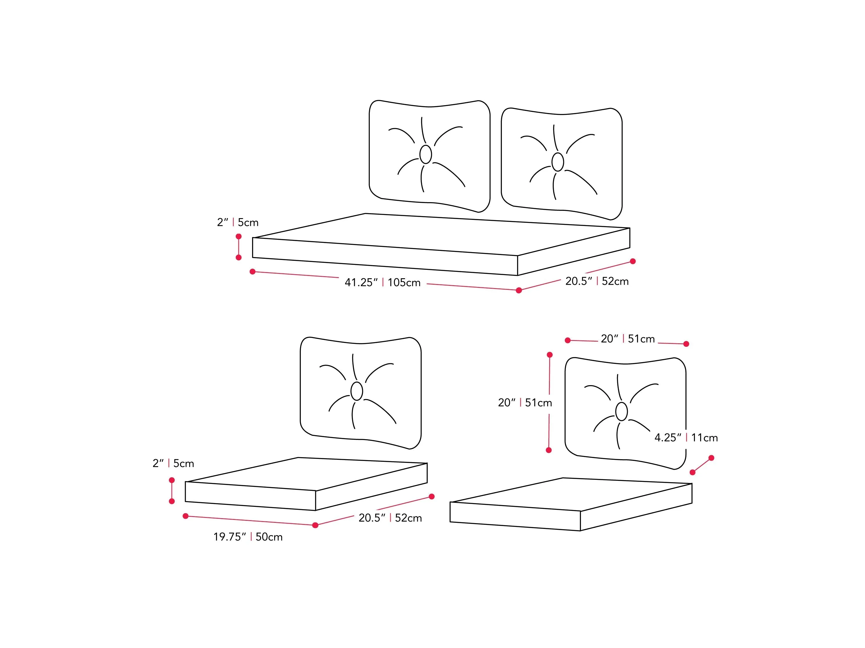 Warm White Replacement Cushion Set 7pc